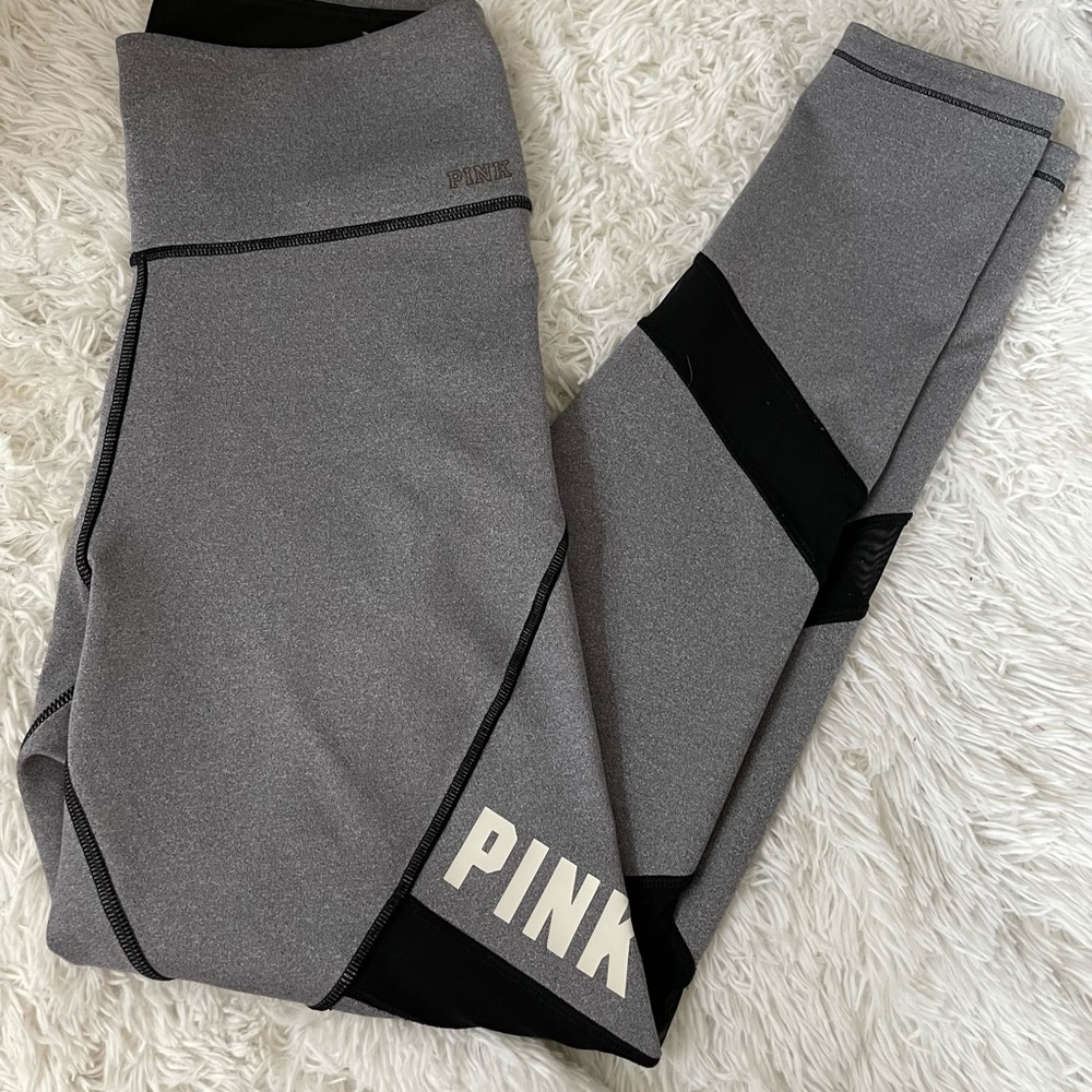 Reversible grey/black PINK leggings
